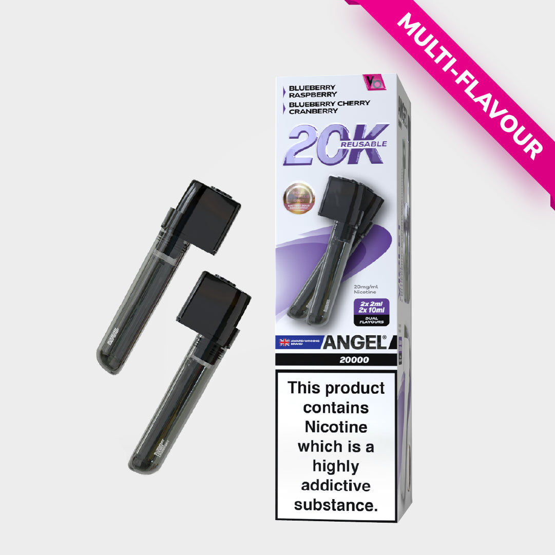 Angel 20000 Pods Violet Edition 2x (2ml pod+ 10ml refill) Vapes Bars Angel 20000 Pods Violet Edition 2x (2ml pod+ 10ml refill) Vapes Bars