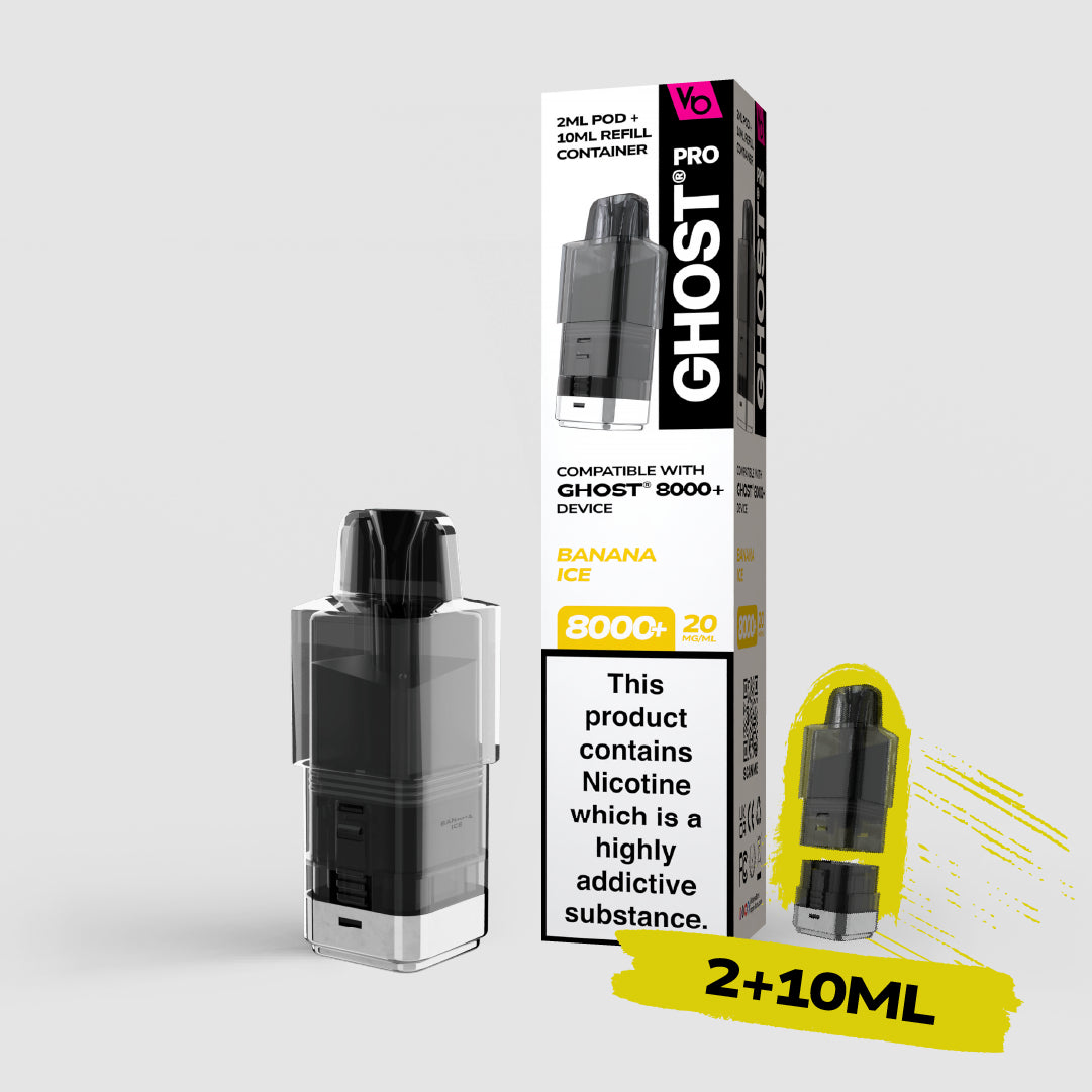 Ghost Pro 8000+ Banana Ice Pods | Vapes Bars Ghost Pro 8000+ Banana Ice Pods | Vapes Bars