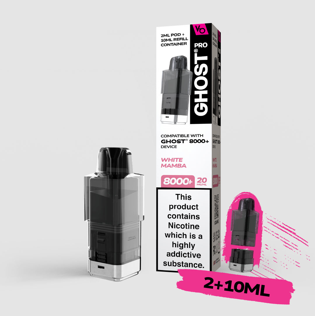 Ghost Pro 8000+ White Mamba Pods | Vapes Bars Ghost Pro 8000+ White Mamba Pods | Vapes Bars