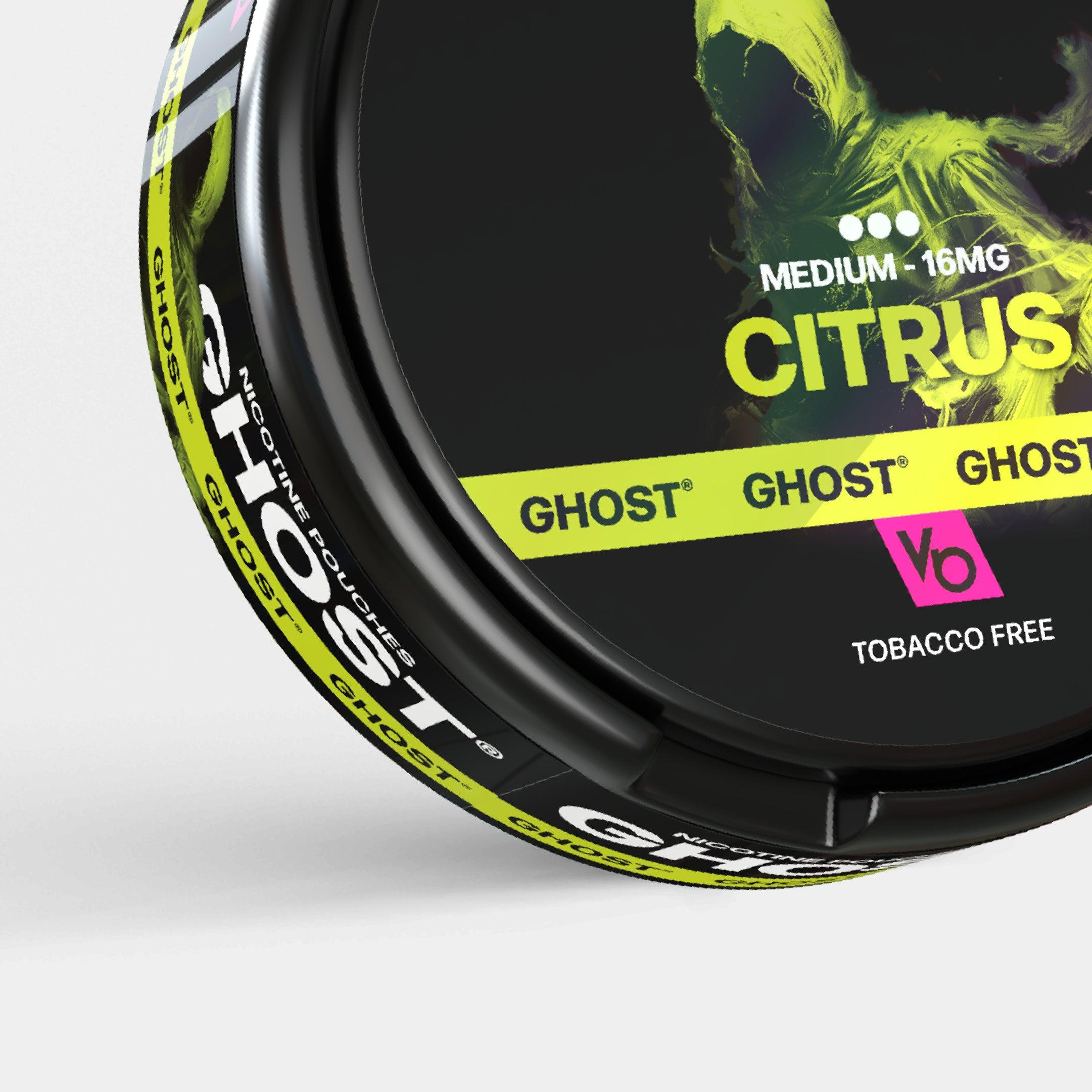 Ghost Citrus 16mg Nicotine Pouches, tobacco-free close-up