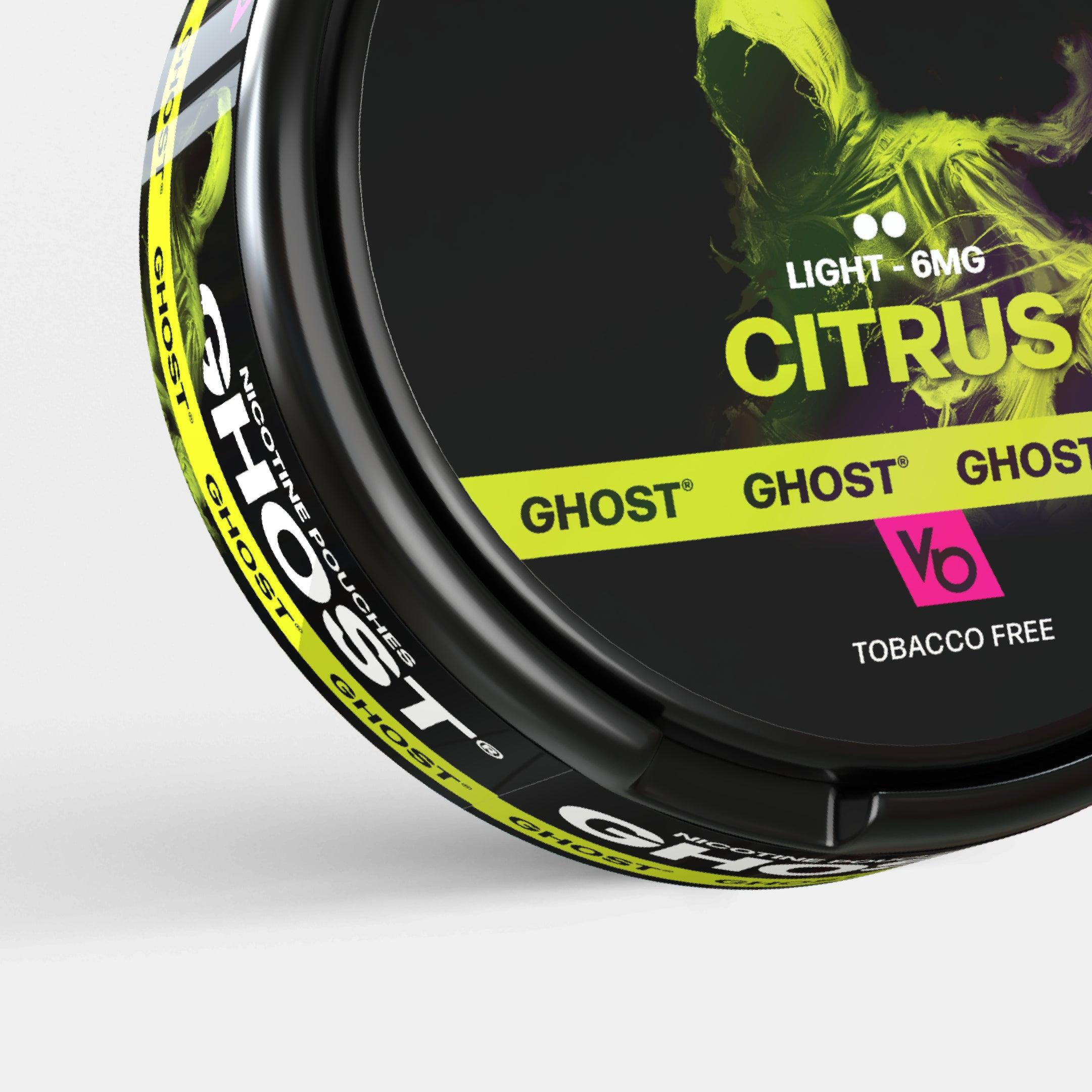 Ghost Citrus 6mg Nicotine Pouches, tobacco-free close-up