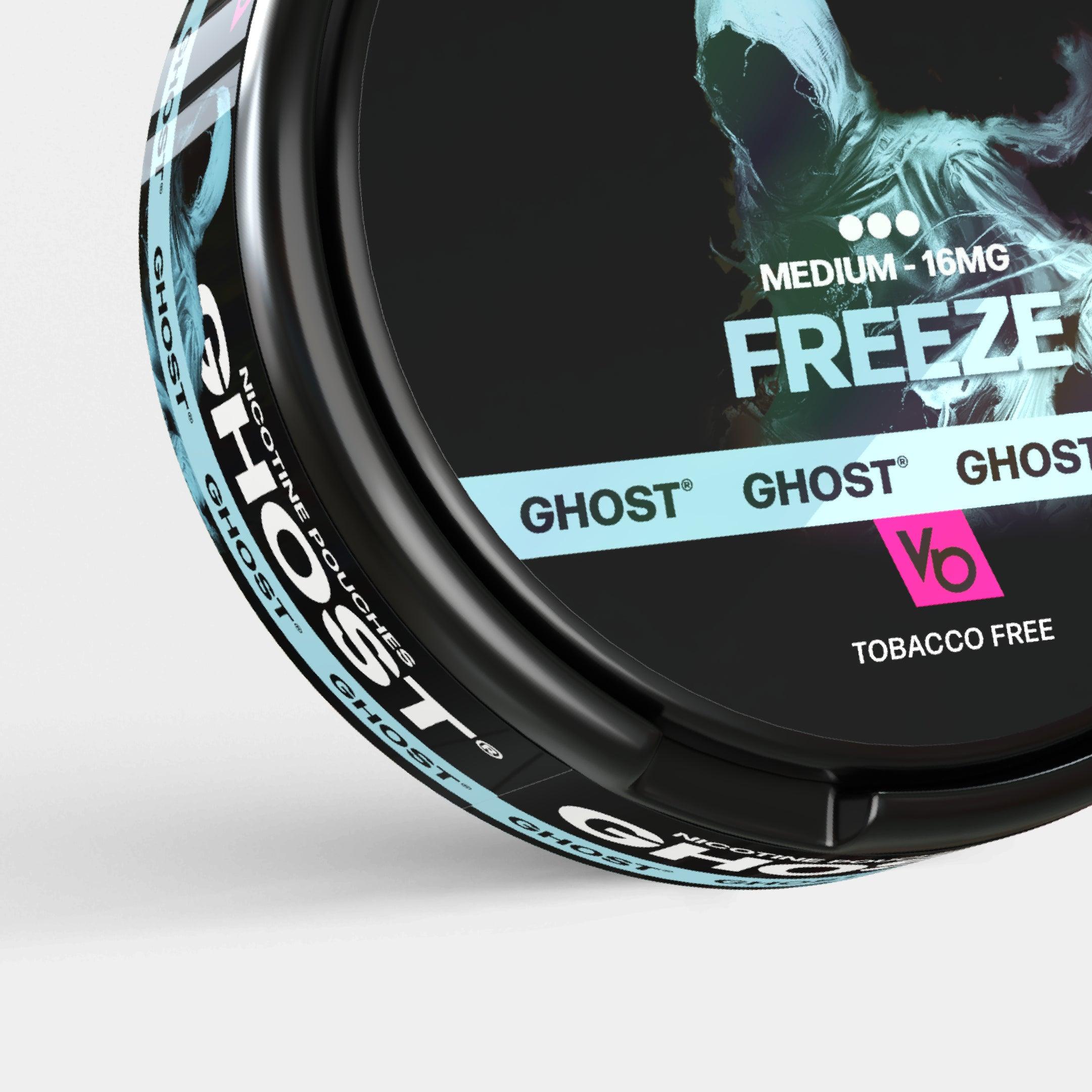 Ghost Freeze 16mg Nicotine Pouches, tobacco-free close-up