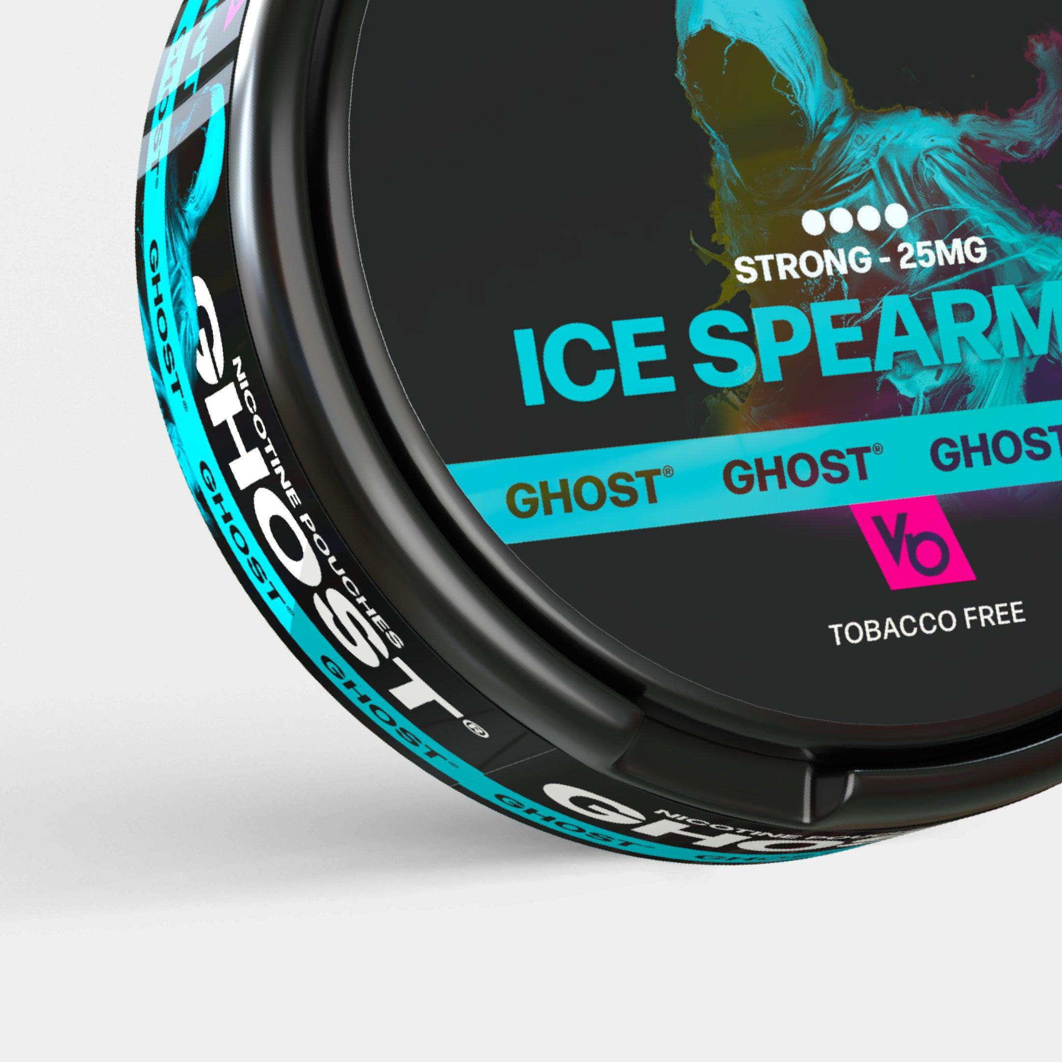 Ghost Ice Spearmint 25mg Nicotine Pouches, tobacco-free close-up