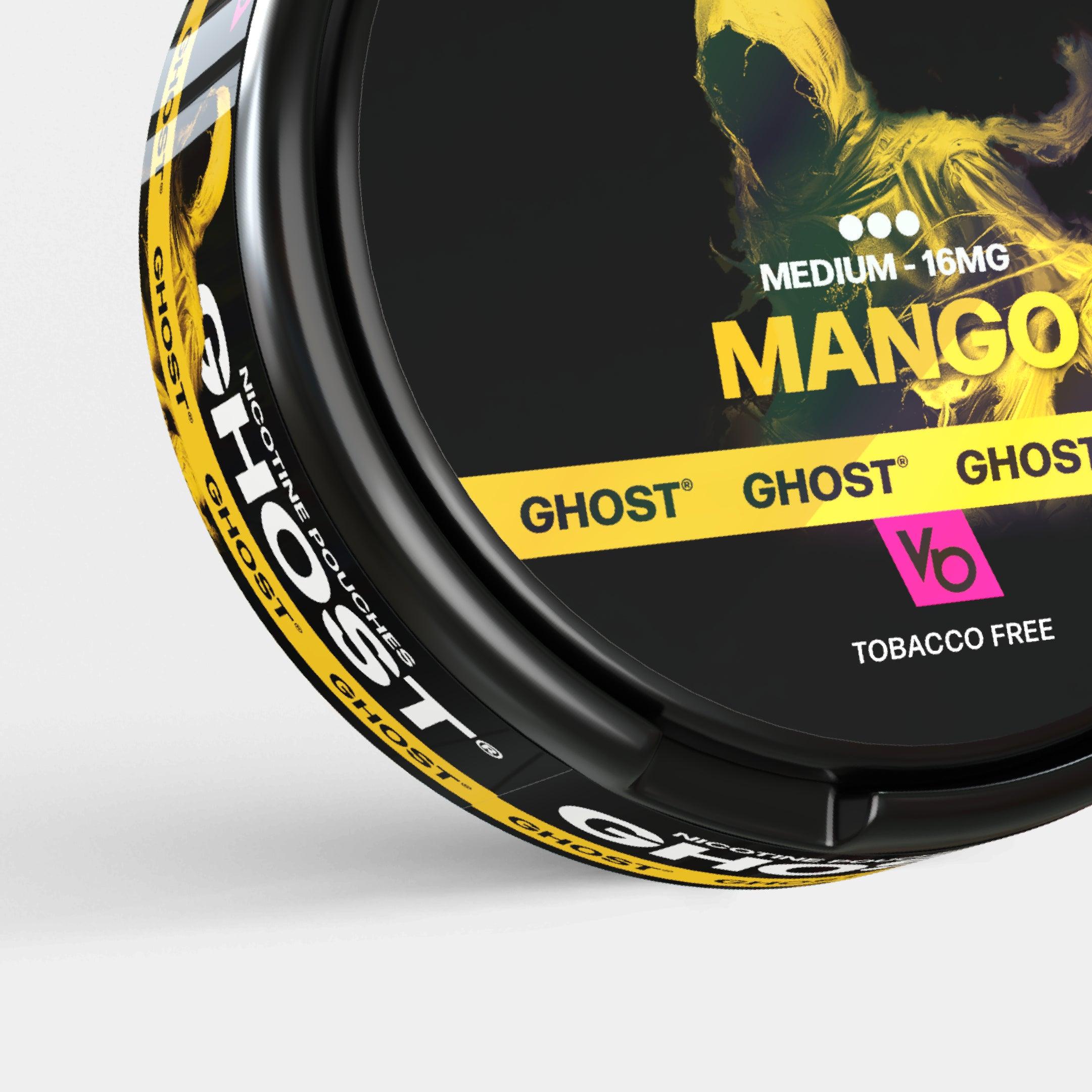 Ghost Mango 16mg Nicotine Pouches, tobacco-free close-up