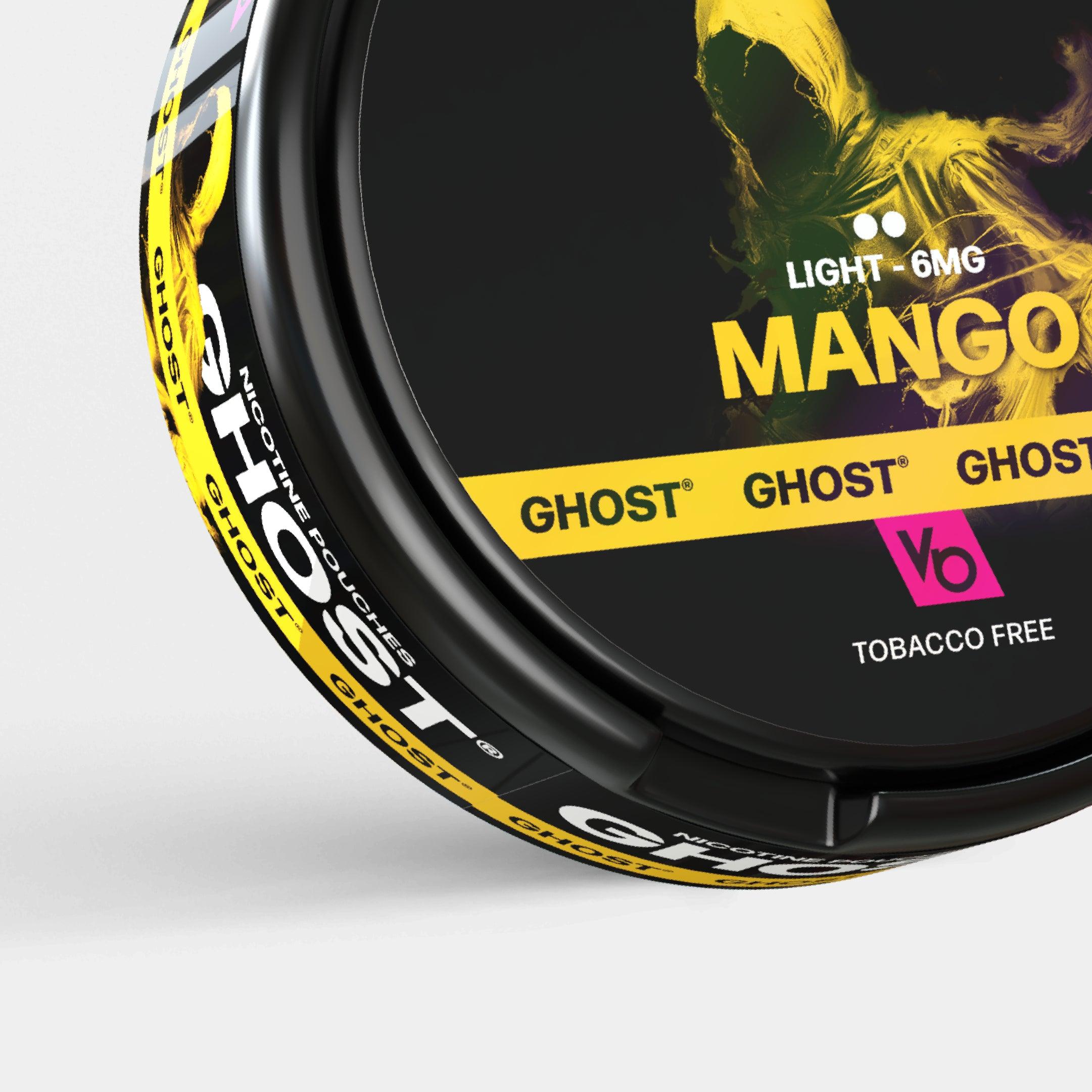 Ghost Mango 6mg Nicotine Pouches, tobacco-free close-up