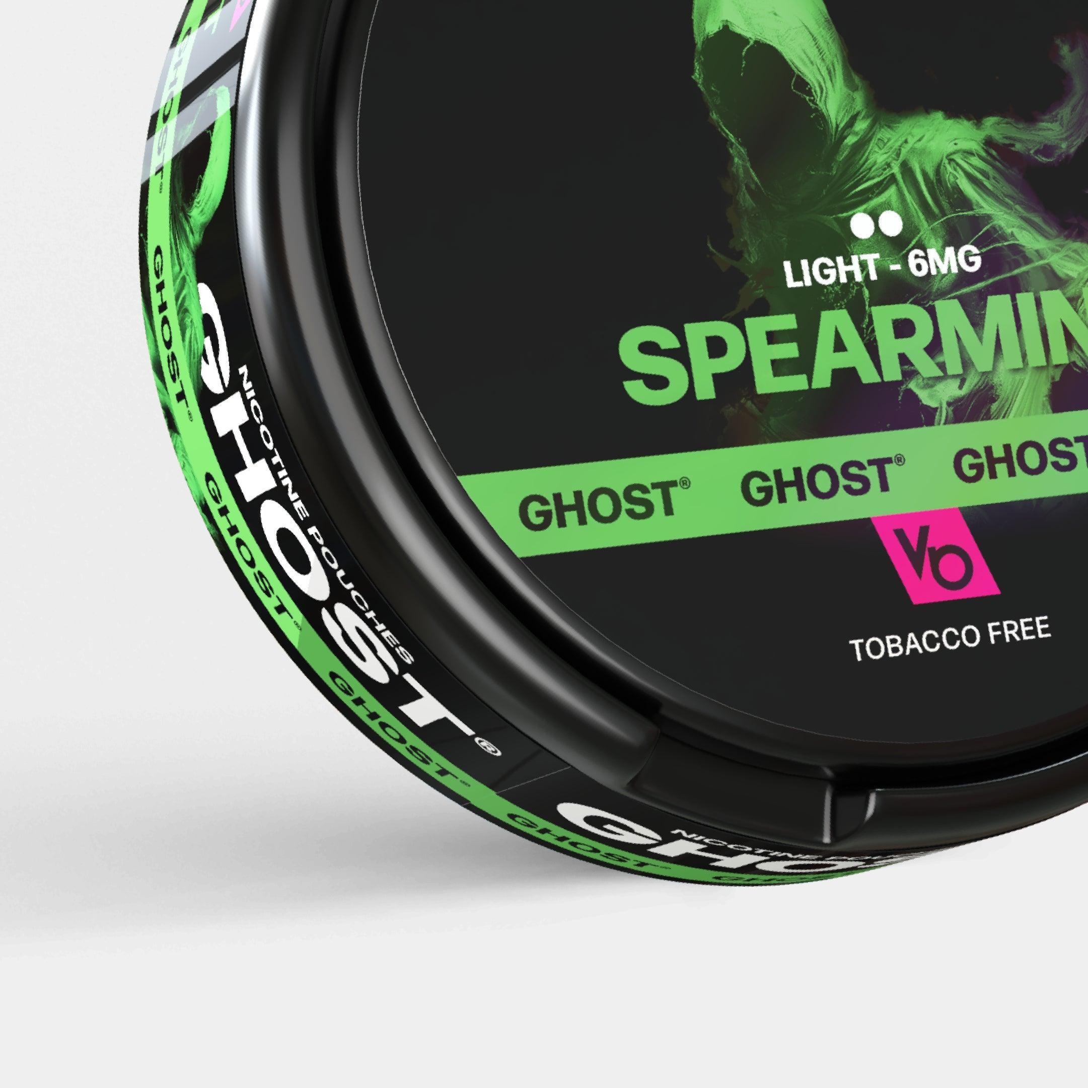 Ghost Spearmint 6mg Nicotine Pouches, tobacco-free close-up