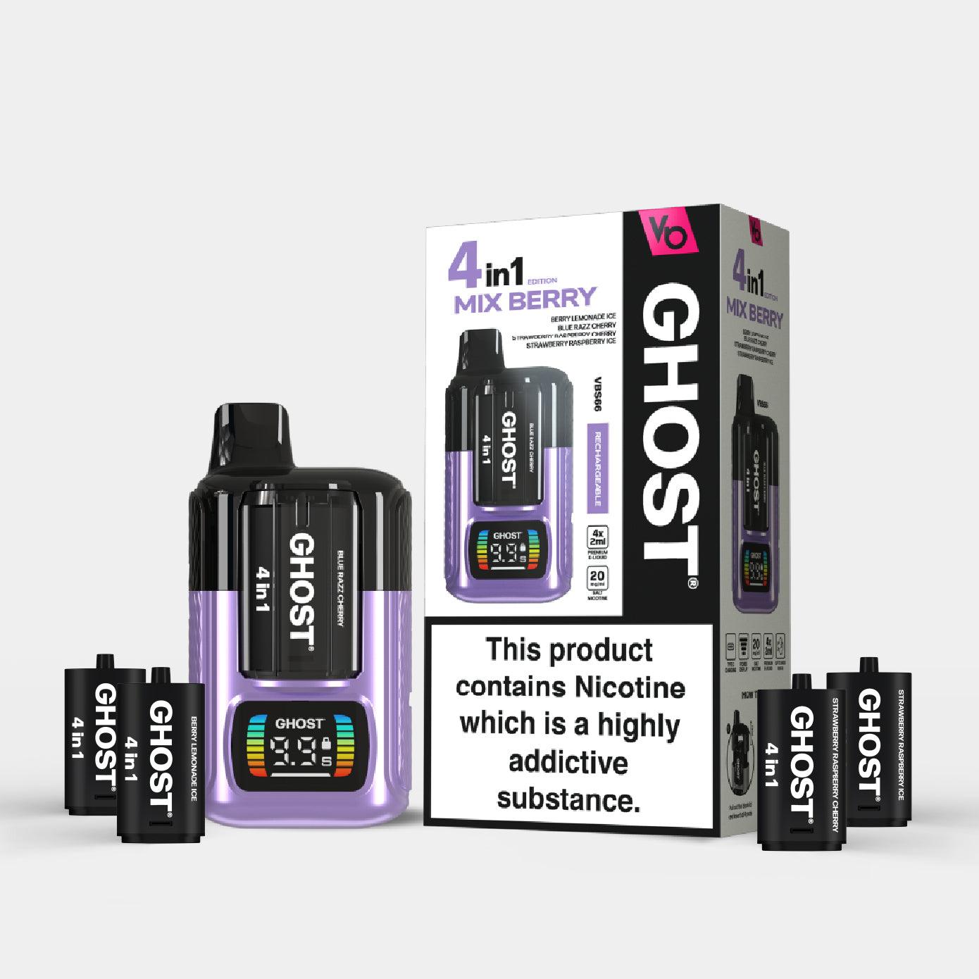 Ghost 4in1 Mixed Berry Edition and a Pods With Packaging