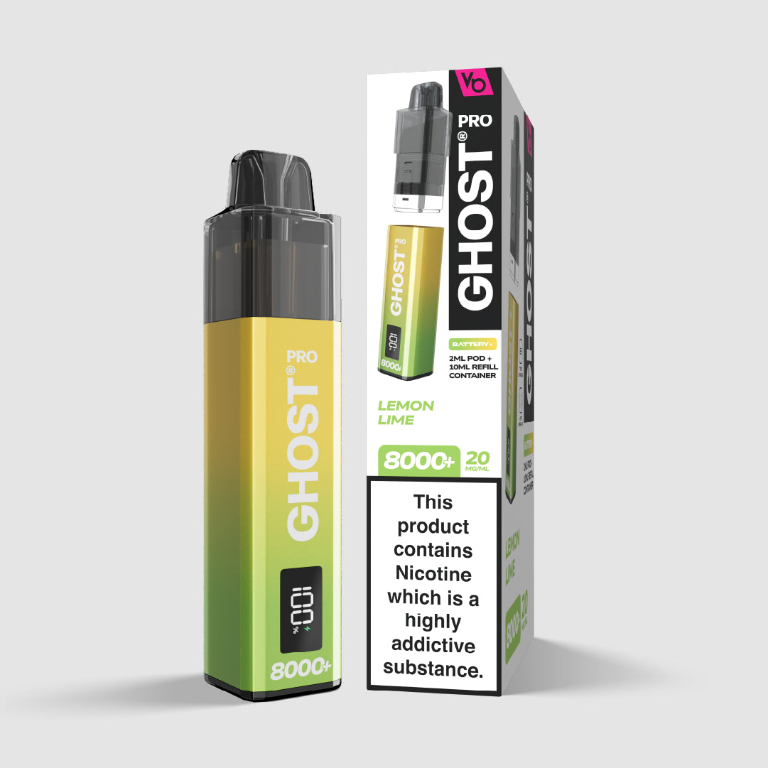 Ghost Pro 8000+ Lemon Lime Pod System | Vapes Bars Ghost Pro 8000+ Lemon Lime Pod System | Vapes Bars