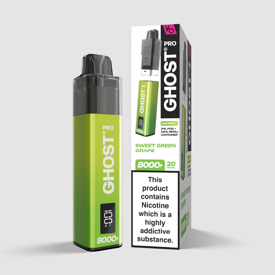 Ghost Pro 8000+ Sweet Green Grape Pod System | Vapes Bars Ghost Pro 8000+ Sweet Green Grape Pod System | Vapes Bars