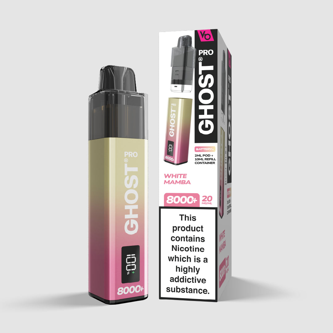 Ghost Pro 8000+ White Mamba Pod System | Vapes Bars Ghost Pro 8000+ White Mamba Pod System | Vapes Bars