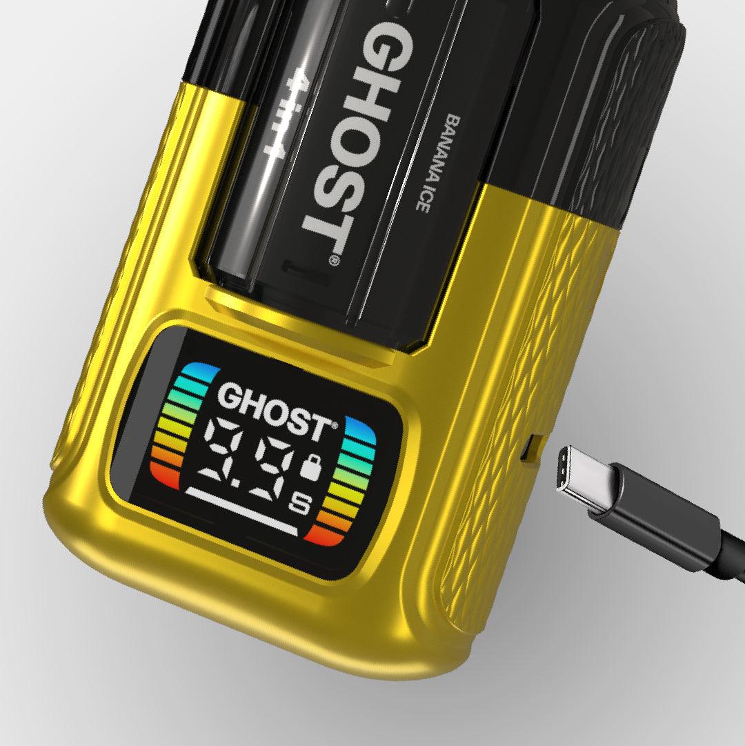Ghost 4 in 1 Banan Ice Vape with cable