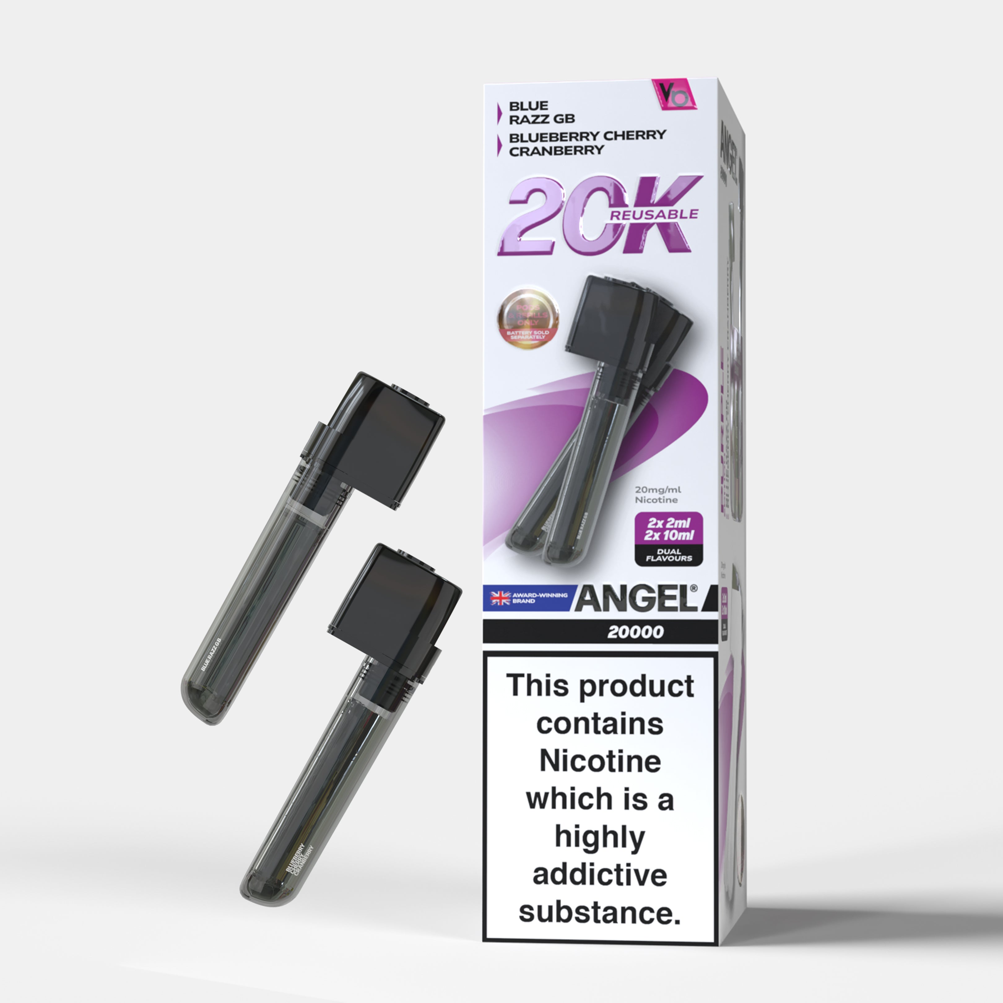 Angel® 20000 Pods Purple Edition 2x (2ml pod+ 10ml refill) – Vapes Bars®