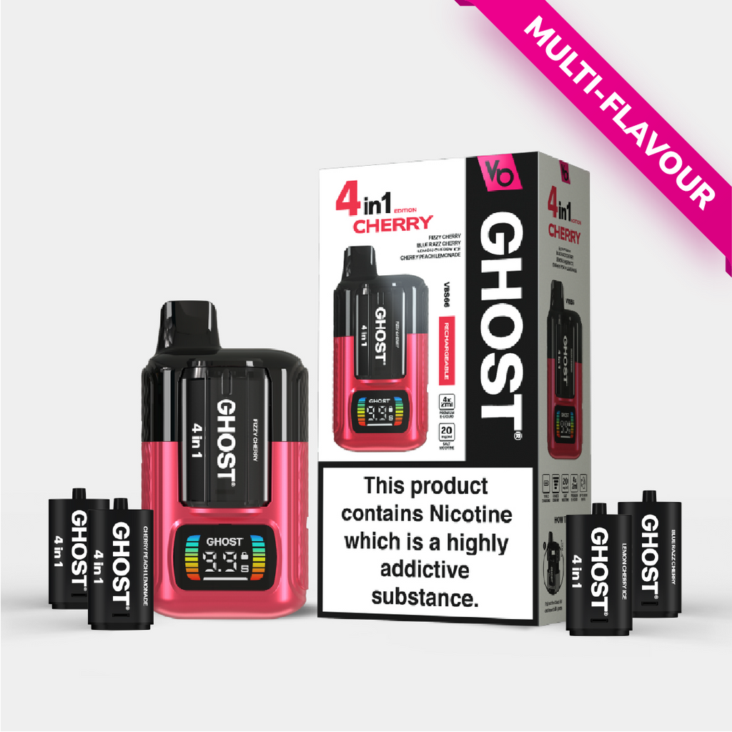 cherry flavor vape Flavored Cherry Edition Ghost® 4 in 1 Rechargeable Device – Vapes Bars® Vanmo Flavor:Cherry Lemonade Pushin P's Black Market
