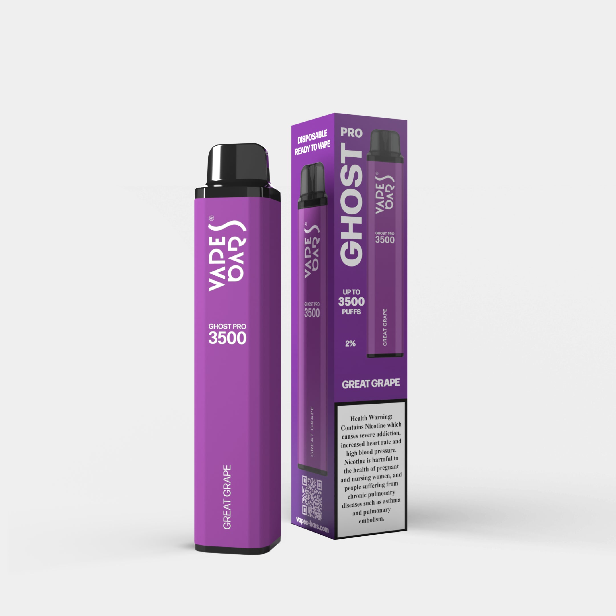 Ghost Pro 3500 vape device in Great Grape Flavor With Packaging