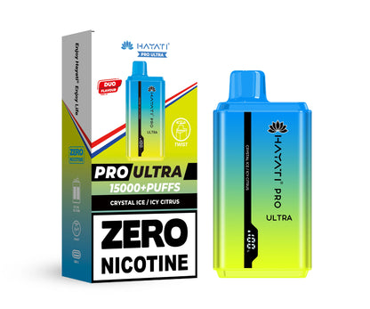 Hayati Pro Ultra vape device in Crystal Ice & Icy Citrus flavor with packaging