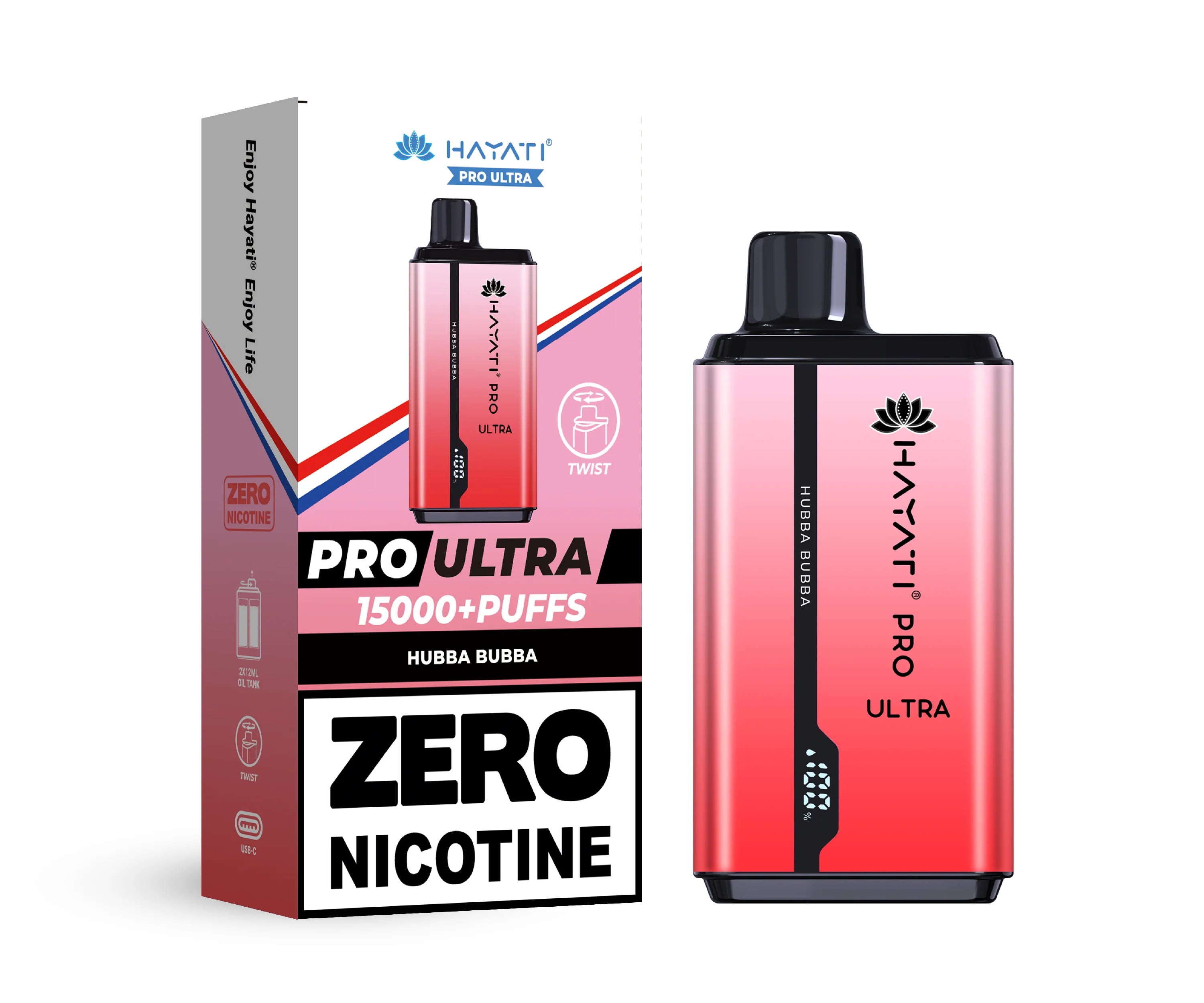 Hayati Pro Ultra vape device in Hubba Bubba flavor with packaging