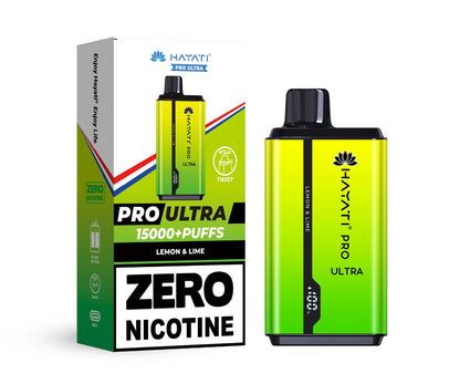 Hayati Pro Ultra vape device in Lemon & Lime flavor with packaging