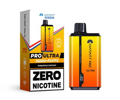 Hayati Pro Ultra vape device in Pineapple Fantasy flavor with packaging