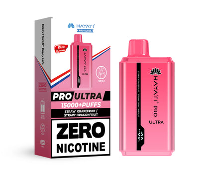 Hayati Pro Ultra vape device in Straw' Grapefruit & Straw' Dragonfruit flavor with packaging