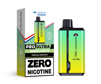 Hayati Pro Ultra vape device in Tropical Pineapple flavor with packaging