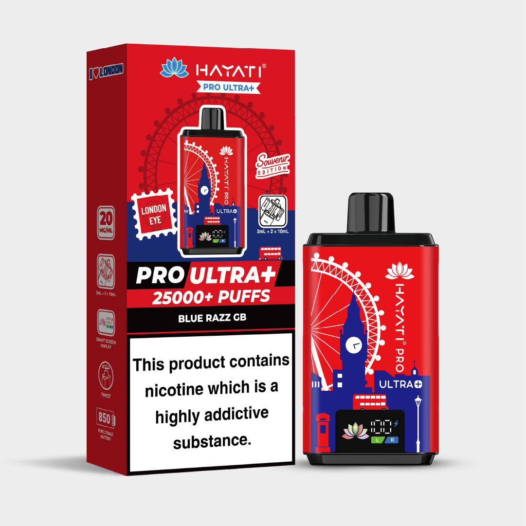 Hayati Pro Ultra+ London Eye Blue Razz GB | Vapes Bars