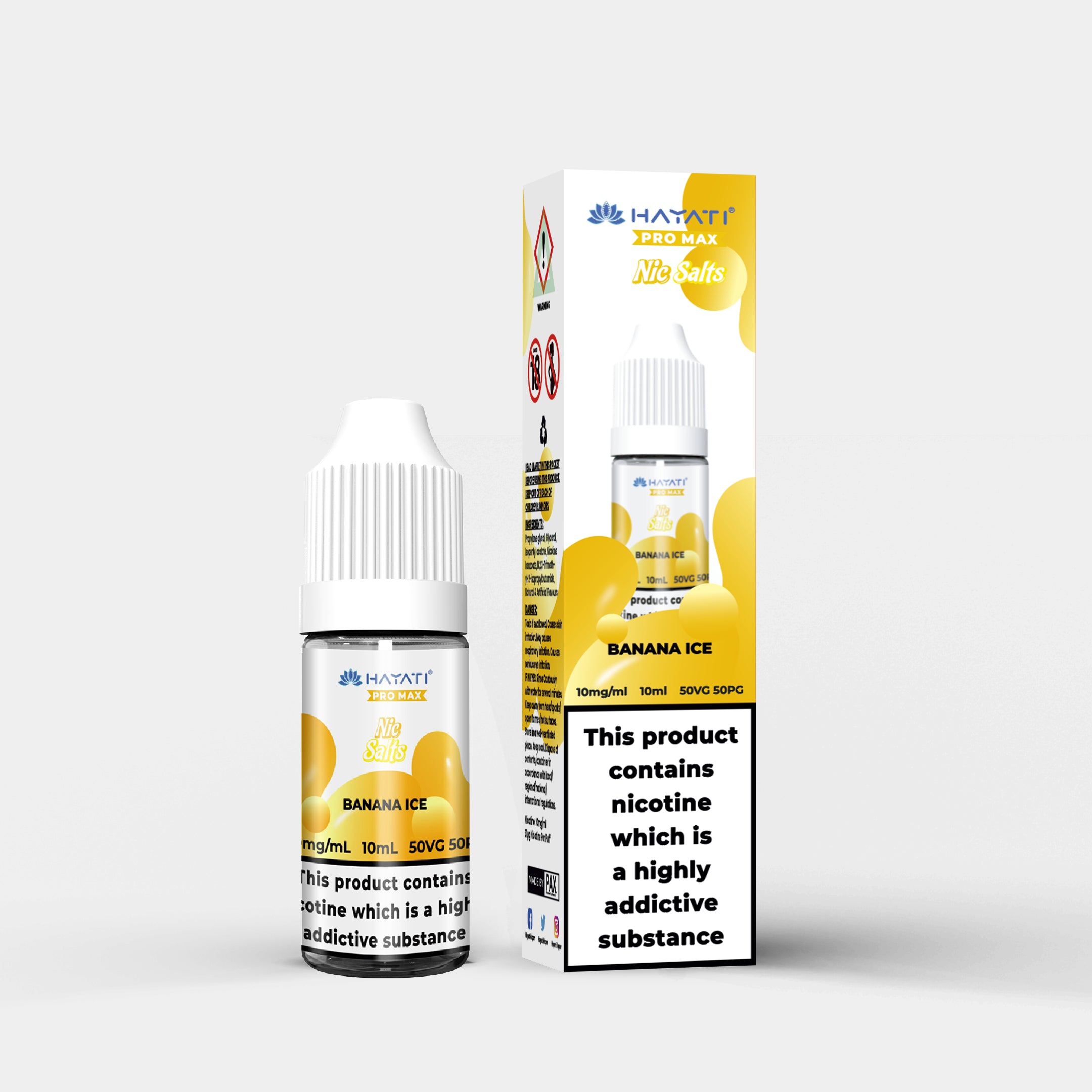 Hayati Salts 10 Ml Banana Ice With Packaging