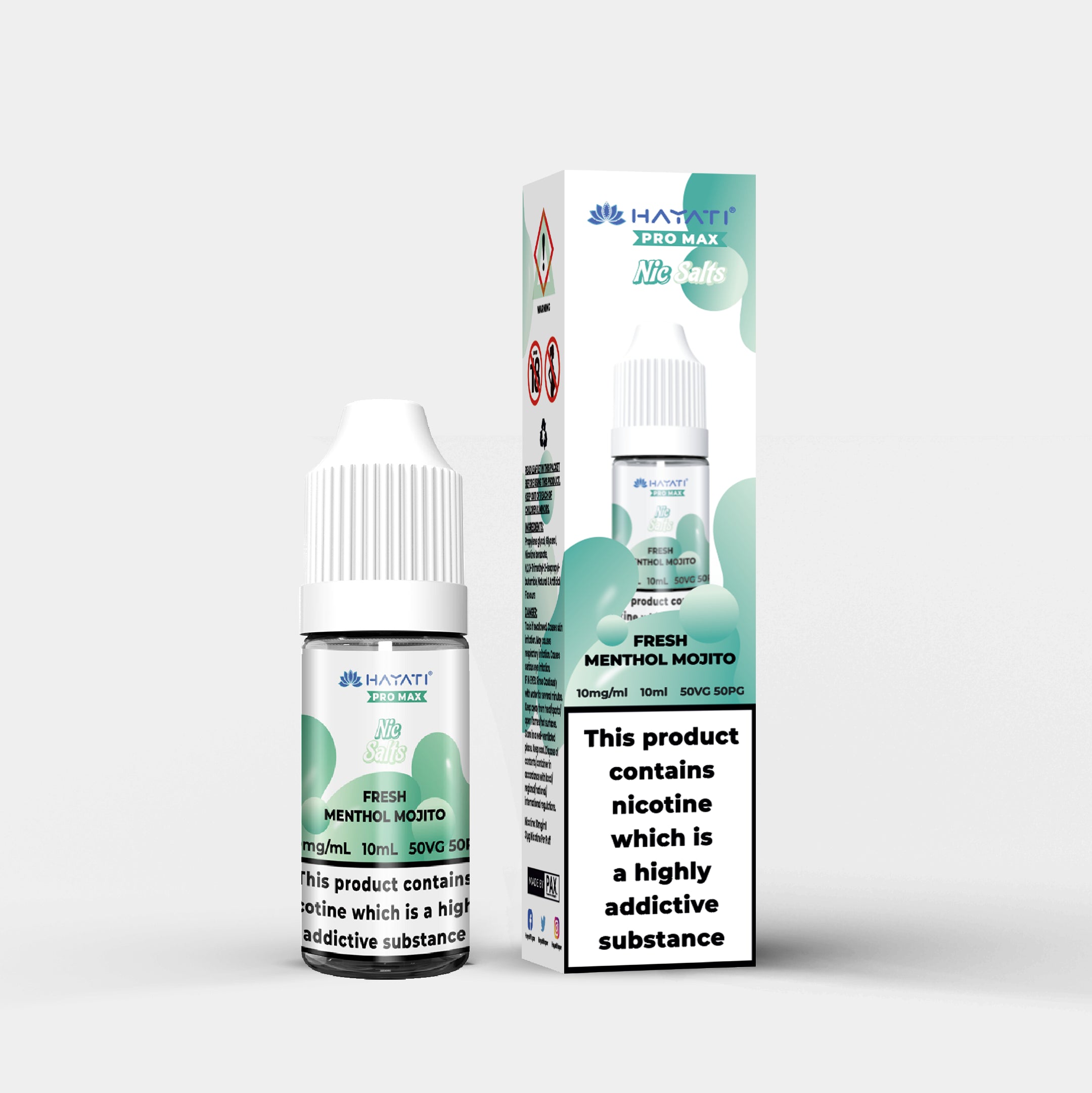 Hayati Salts 10 Ml Fresh Menthol Mojito With Packaging