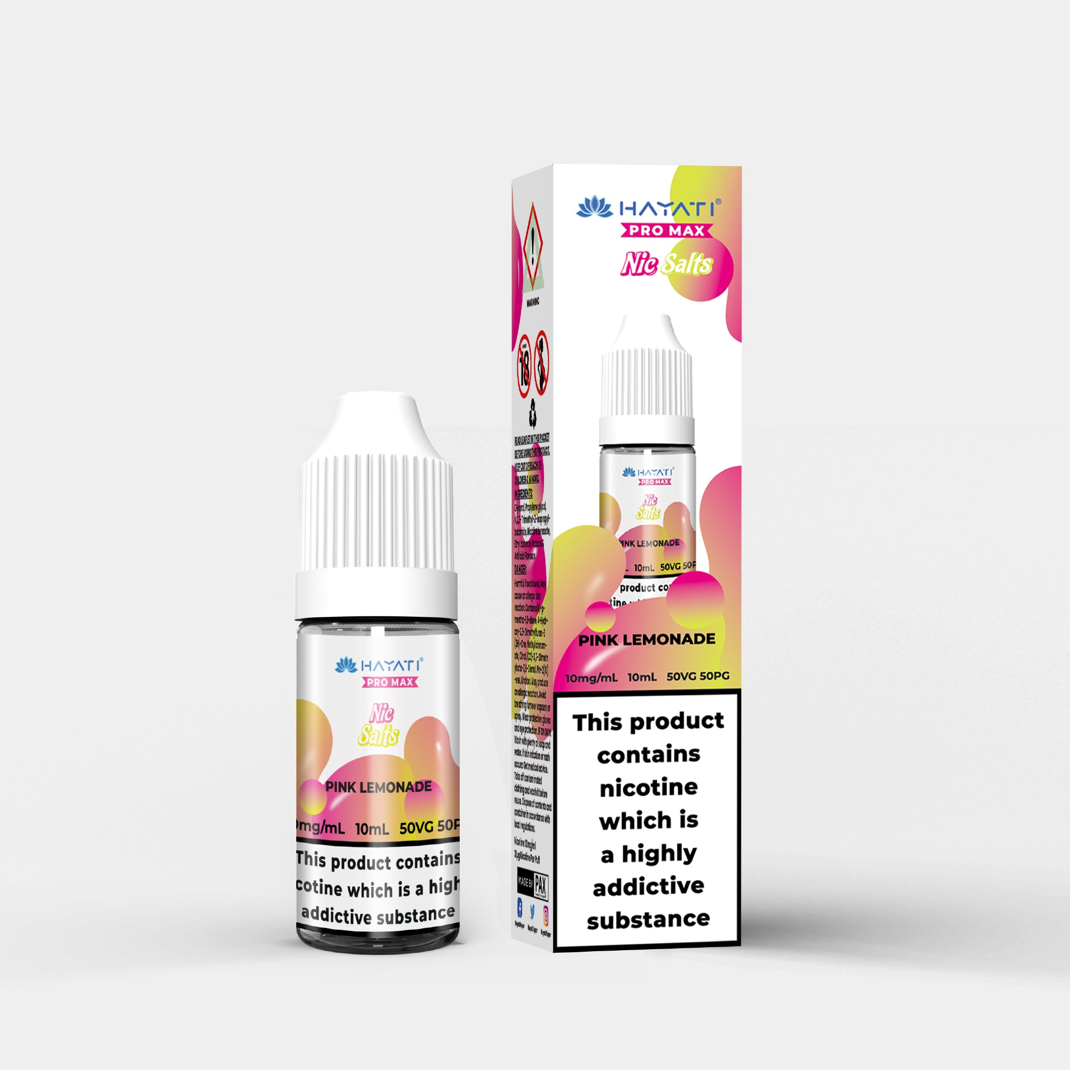 Hayati Salts Pink Lemonade flavor with packaging