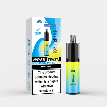 Hayati Twist vape device in Fruit Twist flavor with packaging