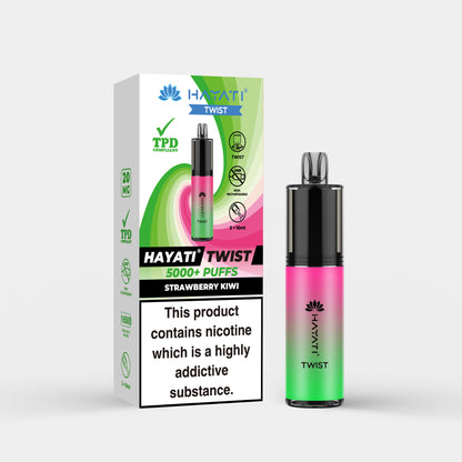 Hayati Twist vape device in Strawberry Kiwi flavor with packaging