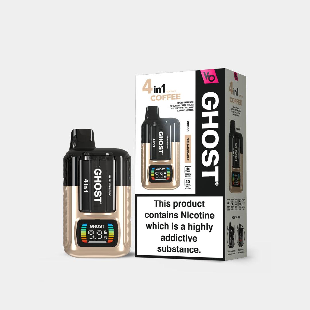 Coffee Edition Ghost 4 in 1 Rechargeable Device Vapes Bars Coffee Edition Ghost 4 in 1 Rechargeable Device Vapes Bars